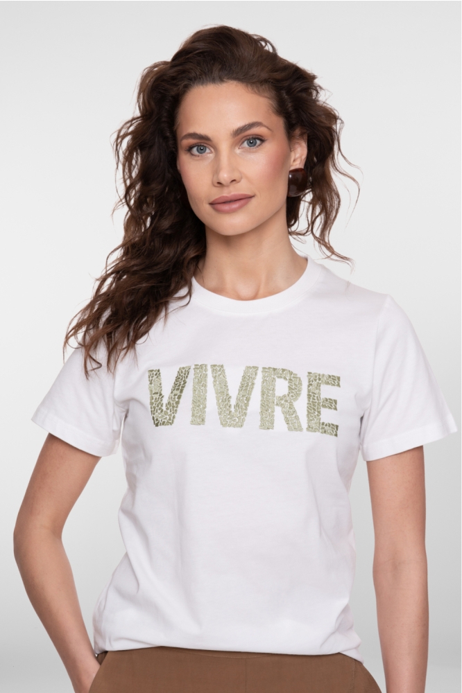 Geisha witte dames t-shirt | Model vooraanzicht
