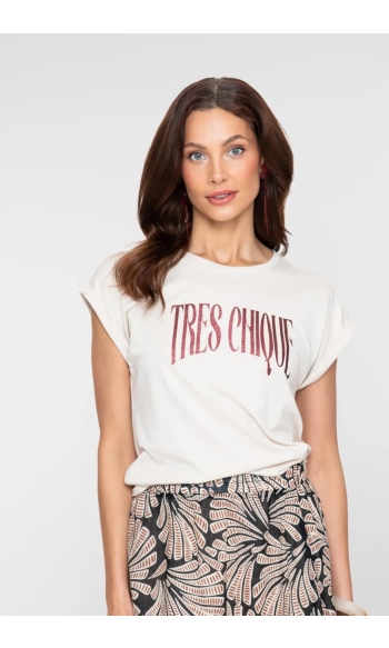 T SHIRT TRES CHIQUE 62143 41 Sand/Cherry