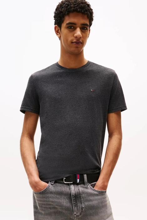 Tommy Jeans blauwe heren t-shirt | Model vooraanzicht