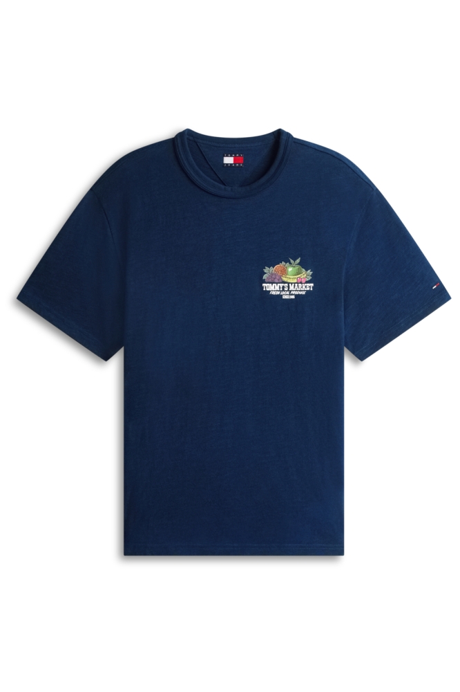 Tommy Jeans blauwe heren t-shirt | Vooraanzicht