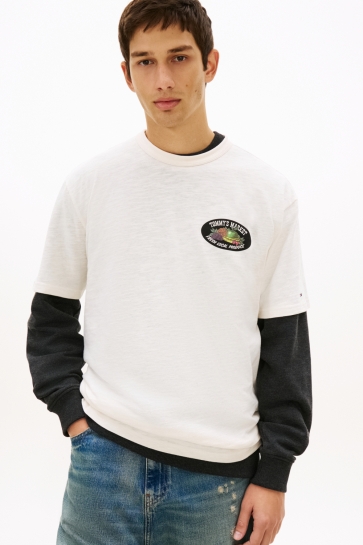 Tommy Jeans TJM RLX NOVELTY SS TEE DM0DM22512 YBH ANCIENT WHITE