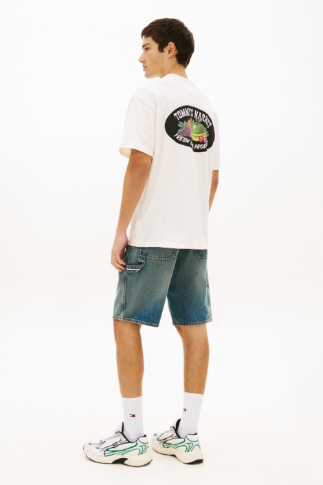 Tommy Jeans witte heren t-shirt | Model achteraanzicht