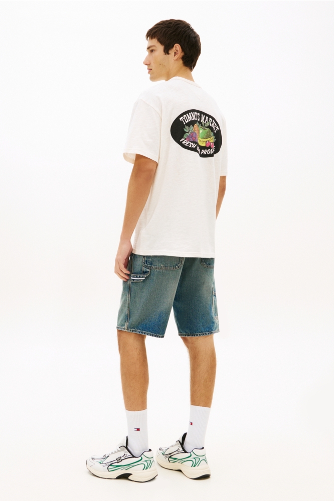 Tommy Jeans witte heren t-shirt | Model achteraanzicht