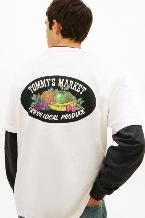 Tommy Jeans witte heren t-shirt | 