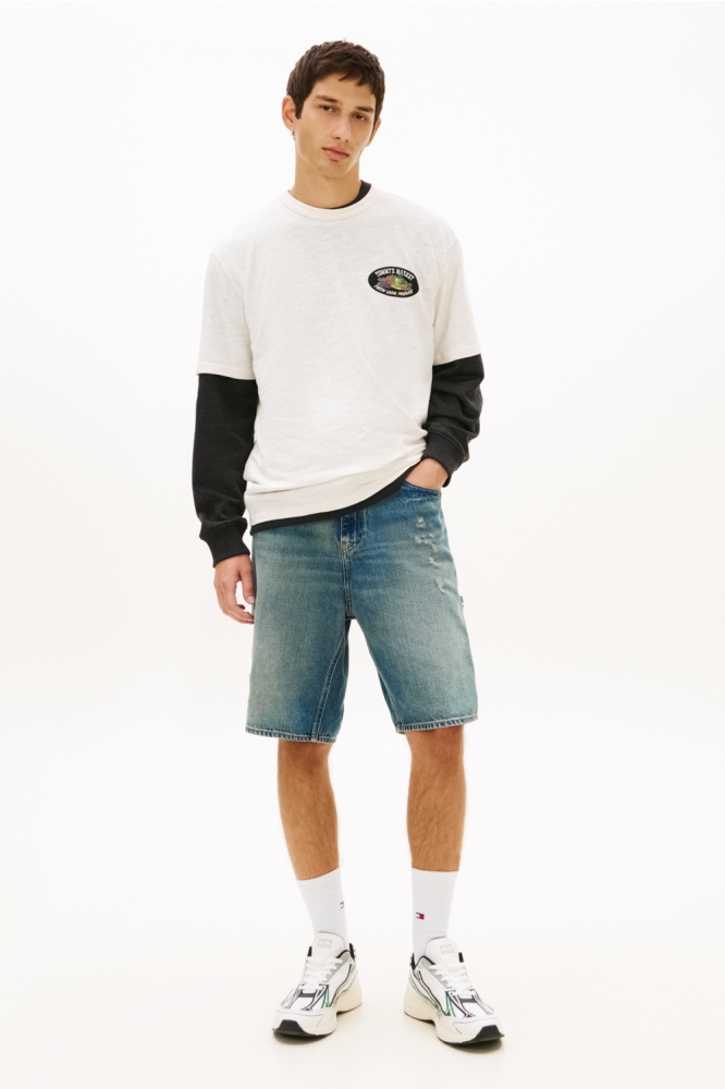 Tommy Jeans witte heren t-shirt | Model