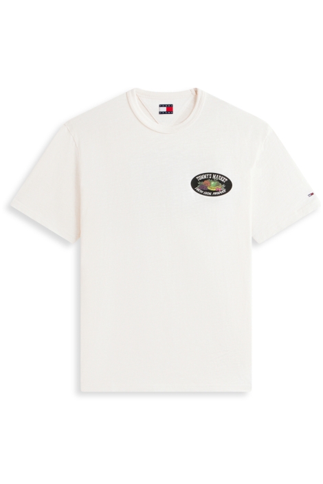 Tommy Jeans witte heren t-shirt | Vooraanzicht