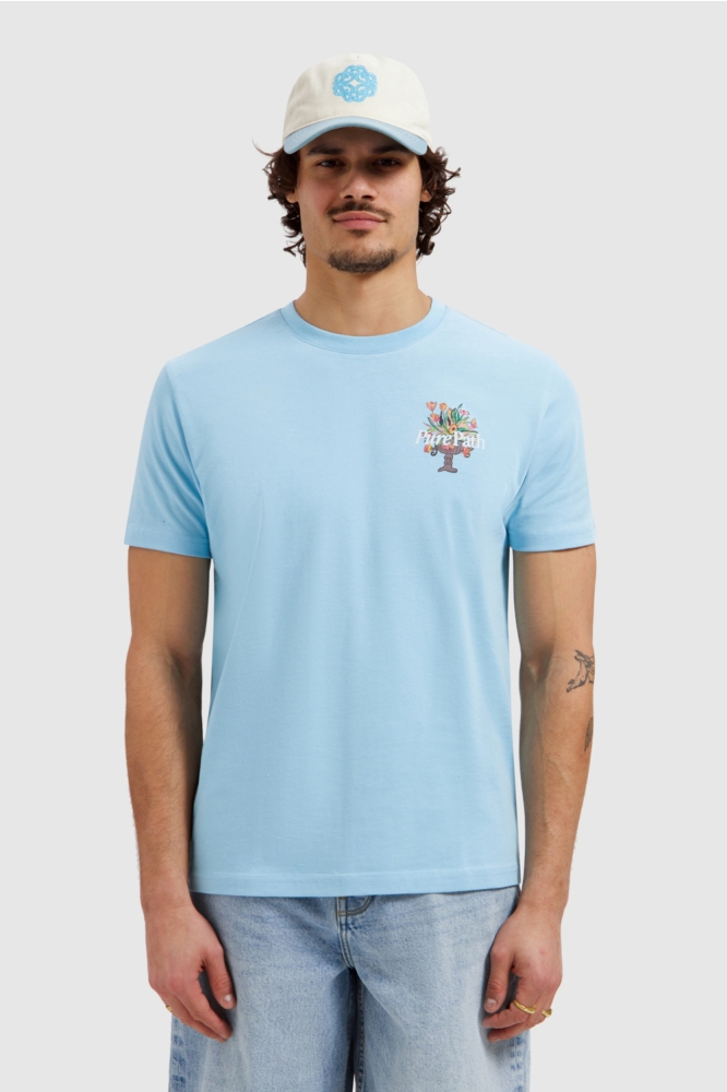 Pure Path blauwe heren t-shirt | Model vooraanzicht