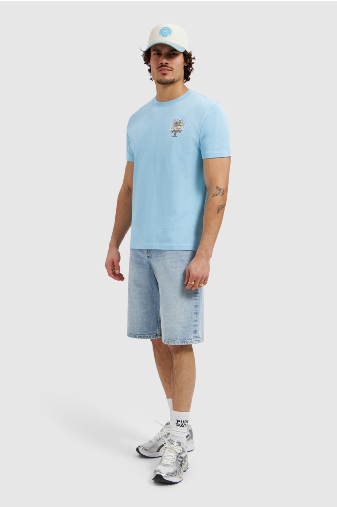 Pure Path blauwe heren t-shirt | Model