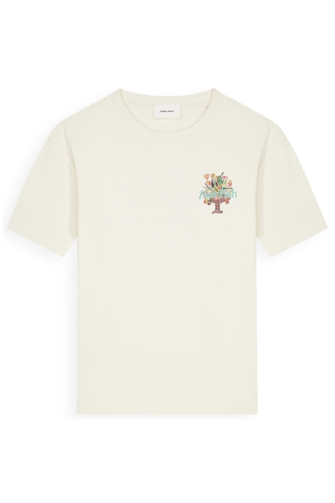 Pure Path ecru heren t-shirt | Vooraanzicht