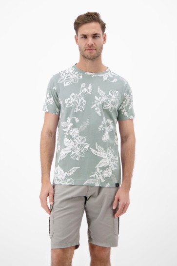 Lerros T-shirt T-SHIRT MET RONDE HALS EN BLOEMENPRINT 2633024 228
