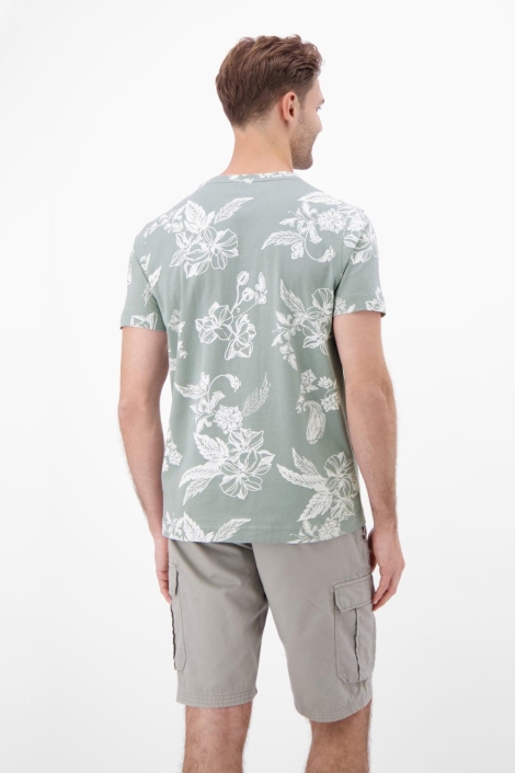 Lerros groene heren t-shirt | Model achteraanzicht