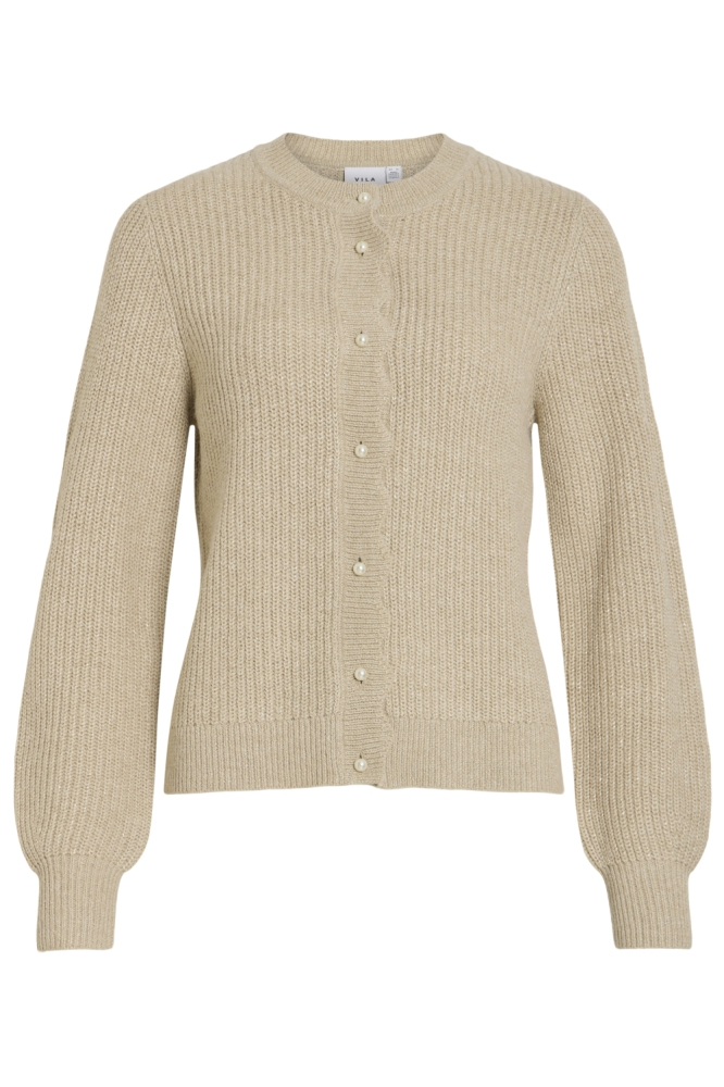 Vila beige dames vest | Vooraanzicht