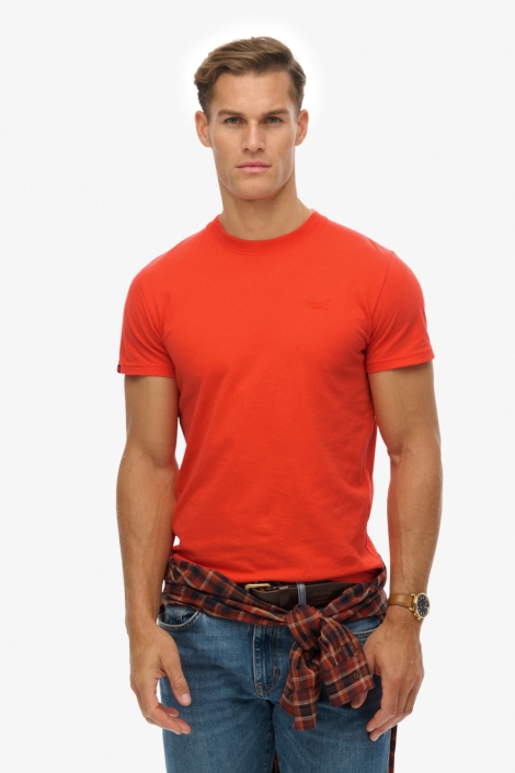 Superdry oranje heren t-shirt | Model vooraanzicht