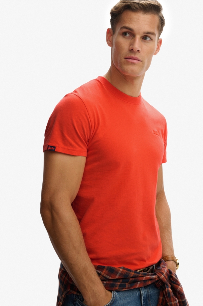 Superdry oranje heren t-shirt | Model zijaanzicht