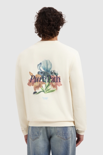 Pure Path Trui TRIO OF FLOWERS CREWNECK 26010309 ECRU