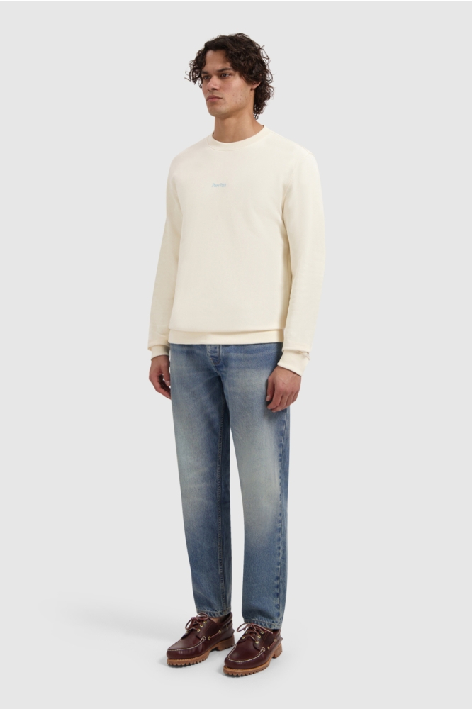 Pure Path ecru heren sweater | Model