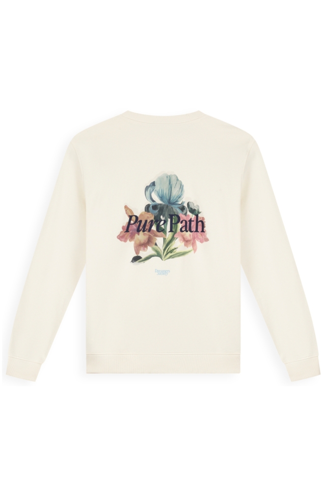 Pure Path ecru heren sweater | Vooraanzicht
