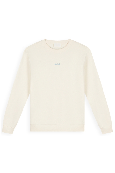Pure Path ecru heren sweater | Achteraanzicht