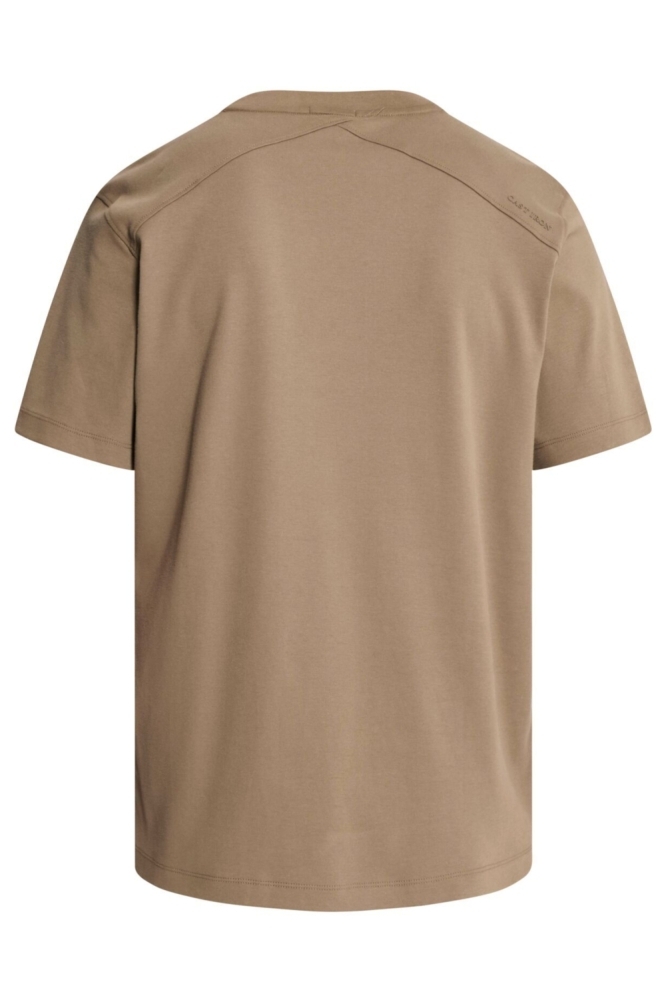 Cast Iron taupe heren t-shirt | Achteraanzicht