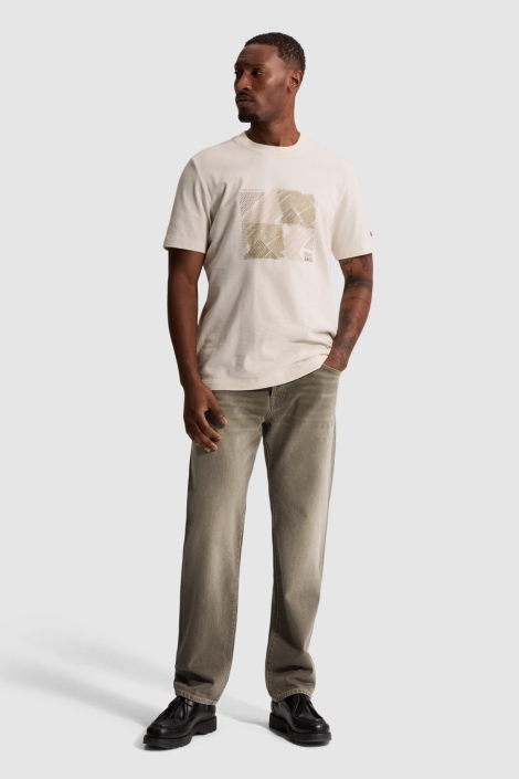 Cast Iron beige heren t-shirt | Model