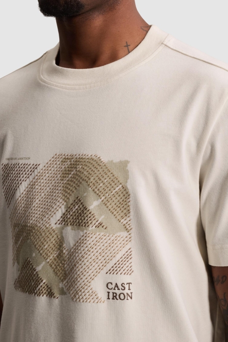 Cast Iron beige heren t-shirt | Close up