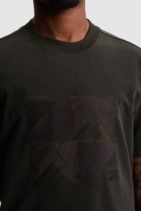 Cast Iron grijze heren t-shirt | Close up