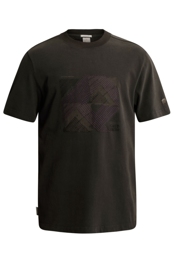 Cast Iron grijze heren t-shirt | Vooraanzicht
