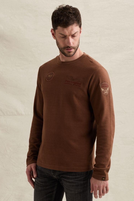 PME legend bruine heren t-shirt | Model vooraanzicht