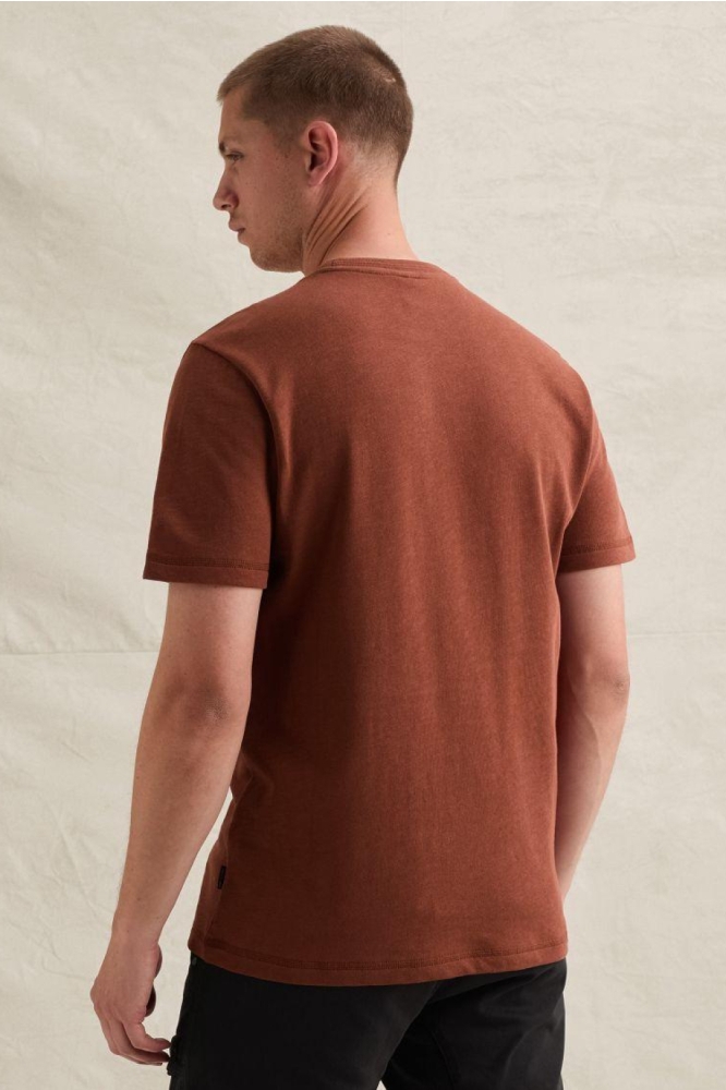 PME legend bruine heren t-shirt | Model achteraanzicht