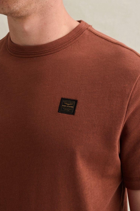 PME legend bruine heren t-shirt | Close up