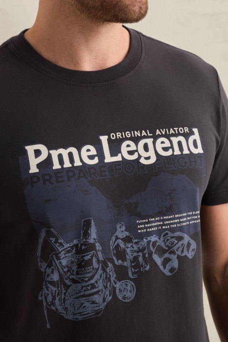PME legend grijze heren t-shirt | Close up