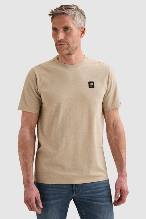 Vanguard beige heren t-shirt | Model vooraanzicht