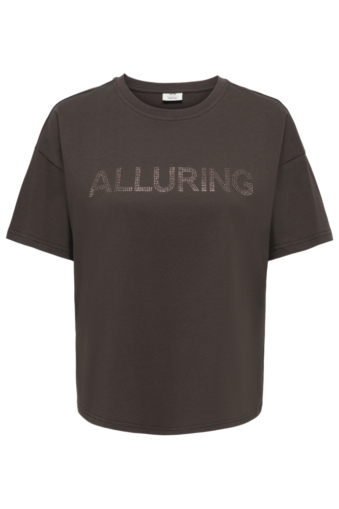 Jacqueline de Yong bruine dames t-shirt | Vooraanzicht