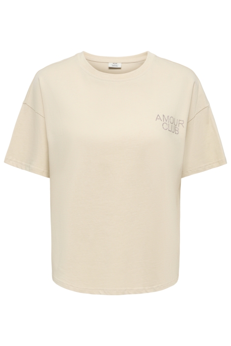 Jacqueline de Yong ecru dames t-shirt | Vooraanzicht