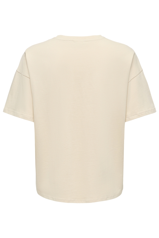 Jacqueline de Yong ecru dames t-shirt | Achteraanzicht
