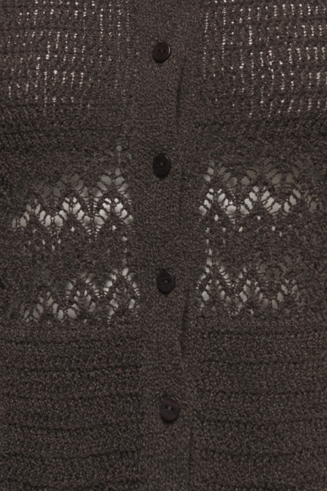 Jacqueline de Yong bruine dames vest | Close up
