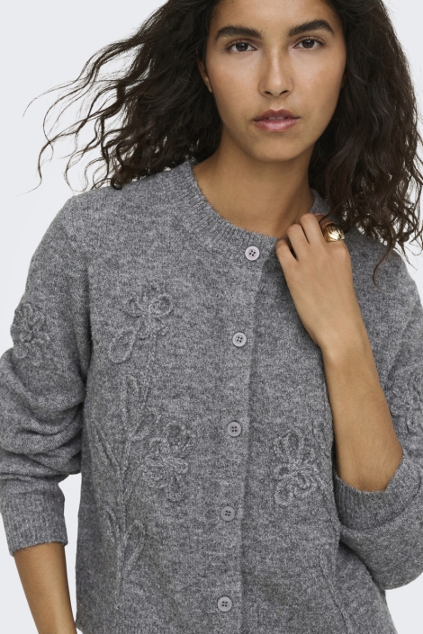 Jacqueline de Yong grijze dames vest | Close up