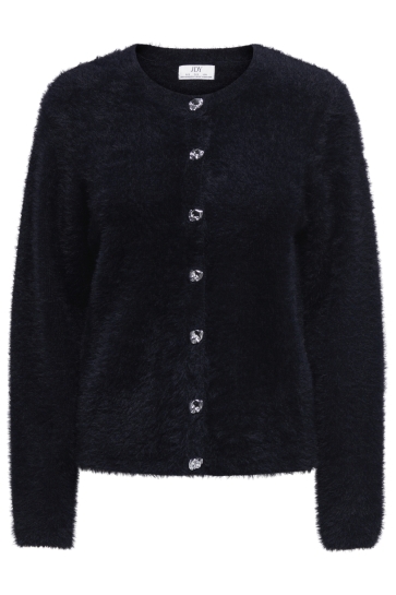 Jacqueline de Yong Vest JDYPRIME JAYLA L/S O-NECK CARDIGAN 15379795 Black/Deco button