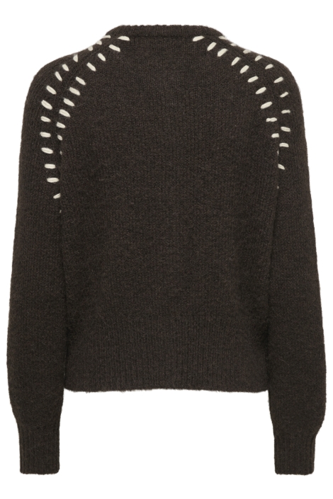 Jacqueline de Yong bruine dames vest | Achteraanzicht