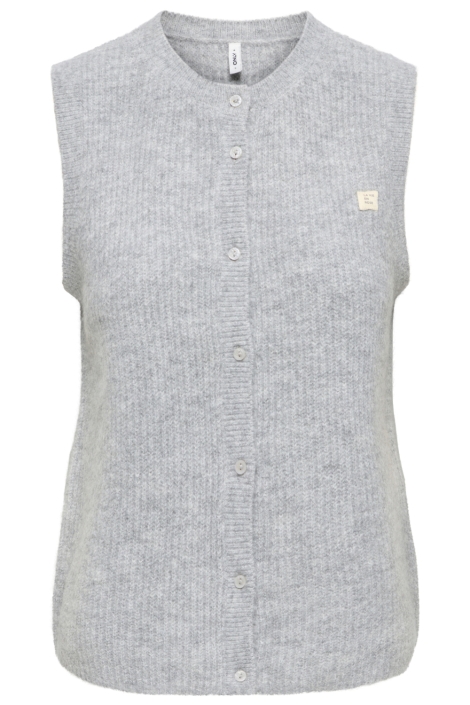 Only grijze dames vest | Vooraanzicht