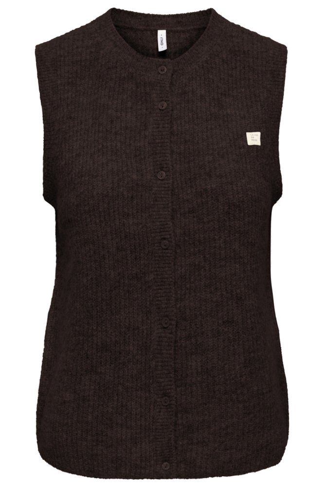 Only bruine dames vest | Vooraanzicht