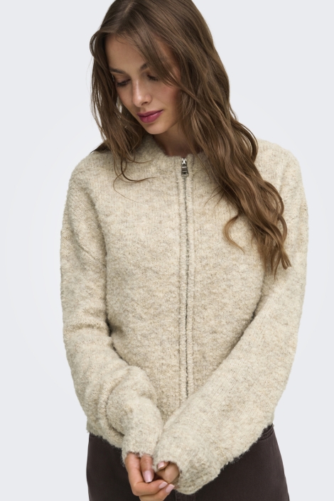Only beige dames vest | Model vooraanzicht