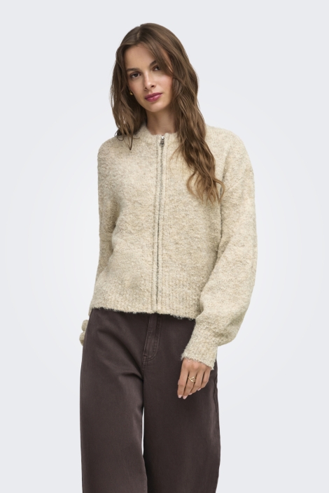 Only beige dames vest | Model vooraanzicht