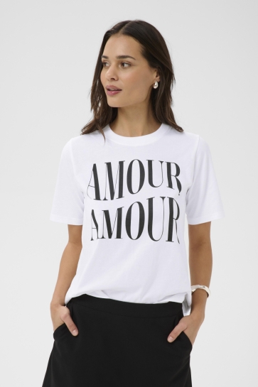 Kaffe T-shirt KACHERIE T SHIRT 10511354 OPTICAL WHITE