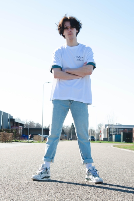 Calvin Klein witte heren t-shirt | Sfeerbeeld, In situatie