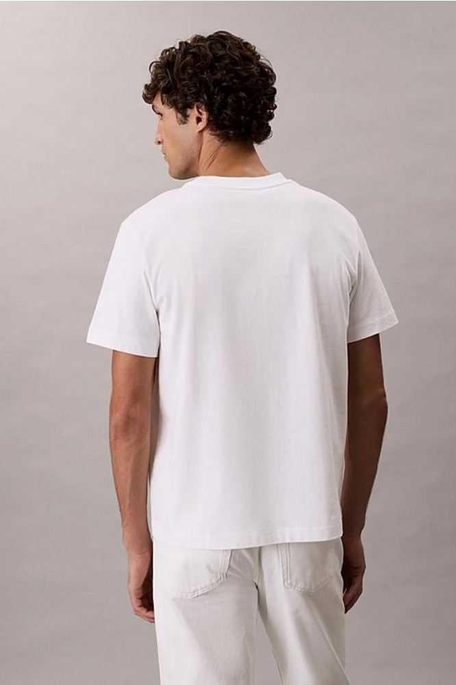 Calvin Klein witte heren t-shirt | Model achteraanzicht