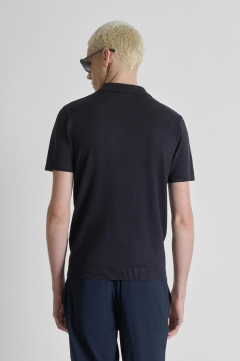 Antony Morato blauwe heren polo | Model achteraanzicht