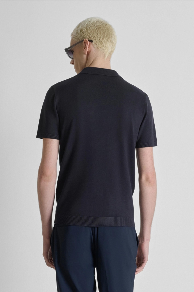 Antony Morato blauwe heren polo | Model achteraanzicht