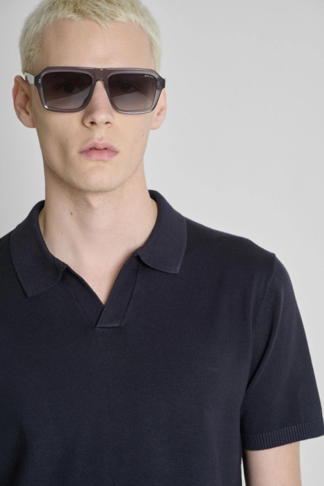 Antony Morato blauwe heren polo | Close up