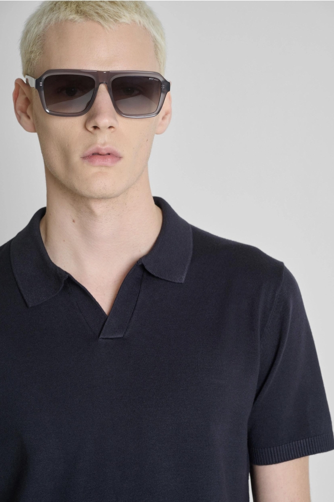 Antony Morato blauwe heren polo | Close up